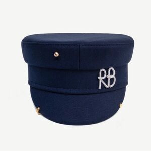 Ruslan Baginskiy Pierced Baker Boy cap. Navy blue. NWT.